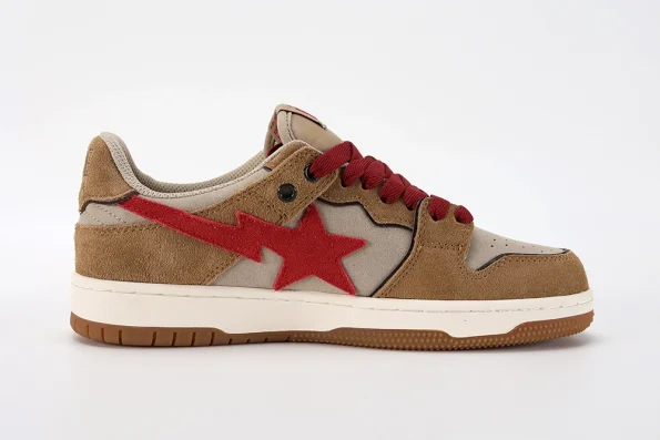 YESKICKS A Bathing Ape Sk8 Sta Wheat Red Replica - Image 4