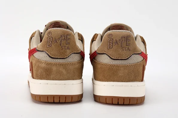 YESKICKS A Bathing Ape Sk8 Sta Wheat Red Replica - Image 5