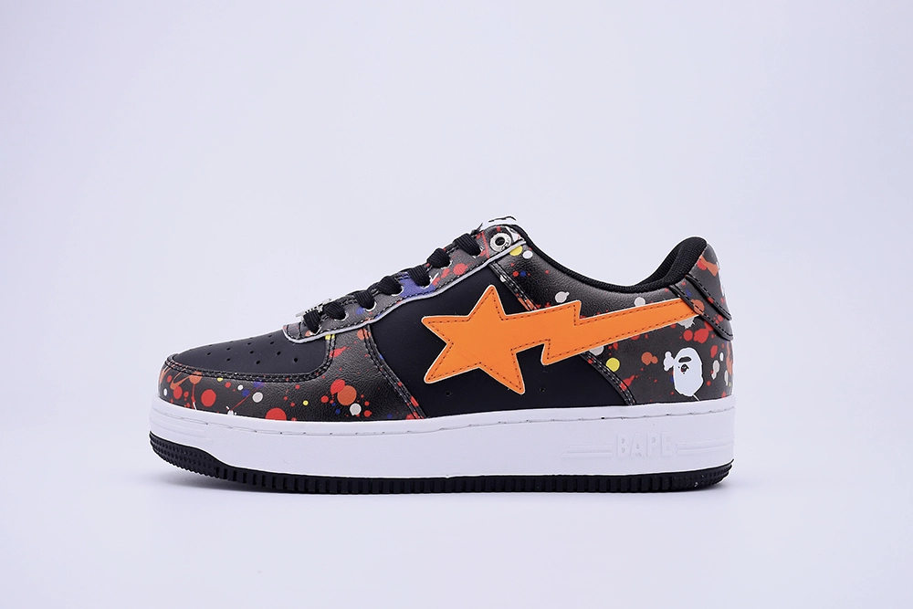 YESKICKS A Bathing Ape Bape Sta Paint Splatter Black Replica - Image 2