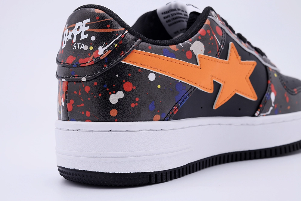 YESKICKS A Bathing Ape Bape Sta Paint Splatter Black Replica - Image 5