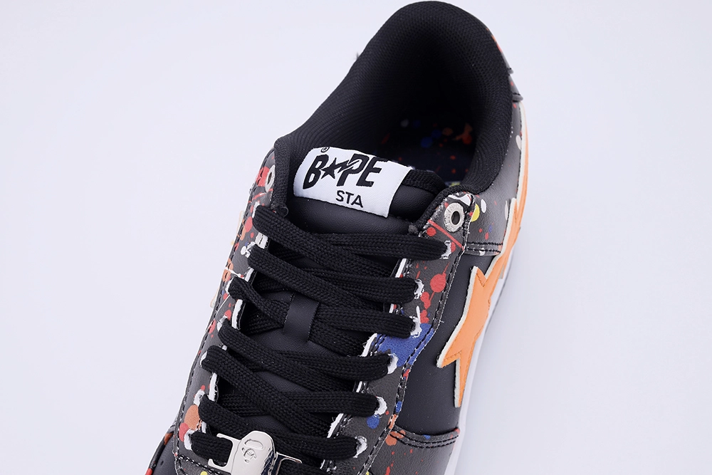 YESKICKS A Bathing Ape Bape Sta Paint Splatter Black Replica - Image 8