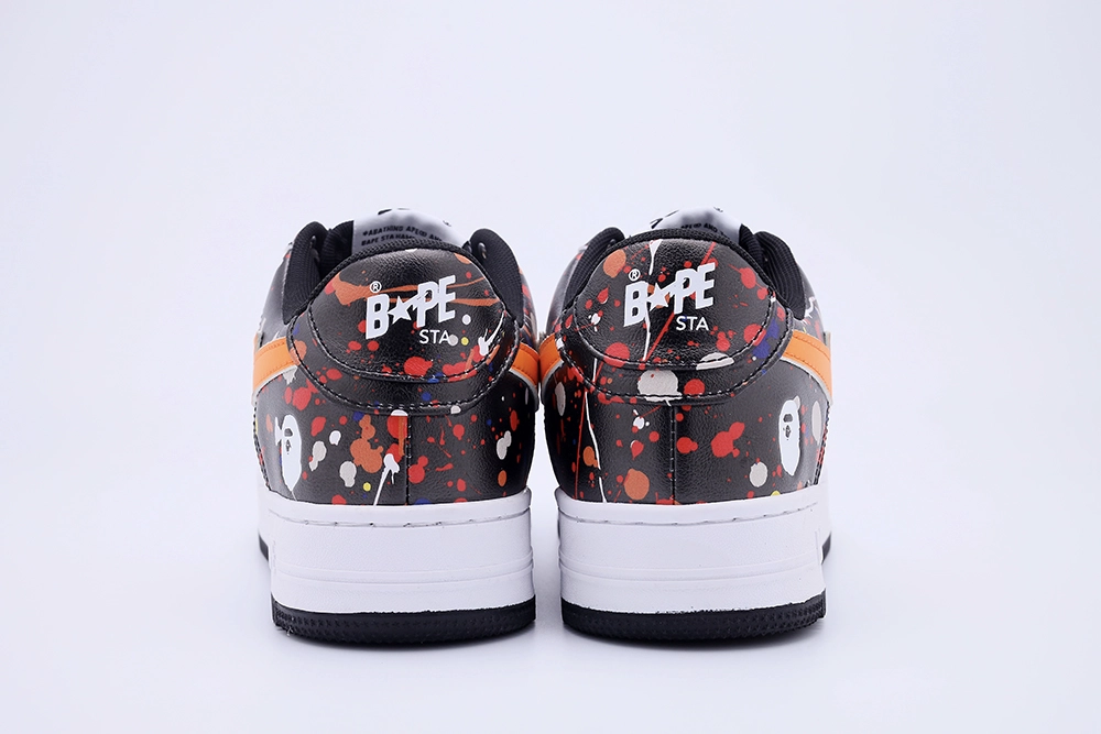 YESKICKS A Bathing Ape Bape Sta Paint Splatter Black Replica - Image 9