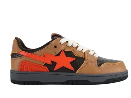 YESKICKS A Bathing Ape Bape SK8 Sta Brown Orange Replica