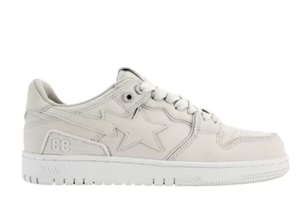YESKICKS A Bathing Ape Bape SK8 Sta Triple White Nubuck Replica